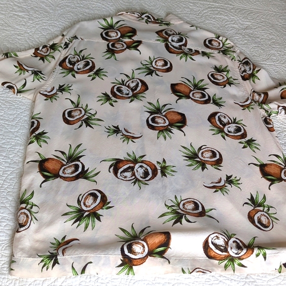 H&M Tropical Coconut Print Mens Button Shirt Size L - Picture 5 of 6